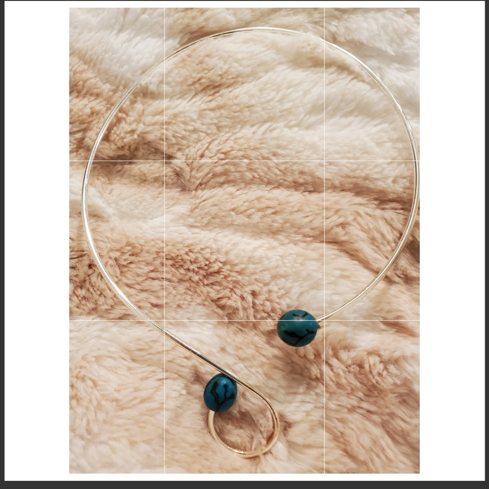 Silver Choker w/ Turquoise on tips.